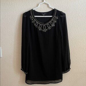 Forever 21 Black Beaded Blouse
